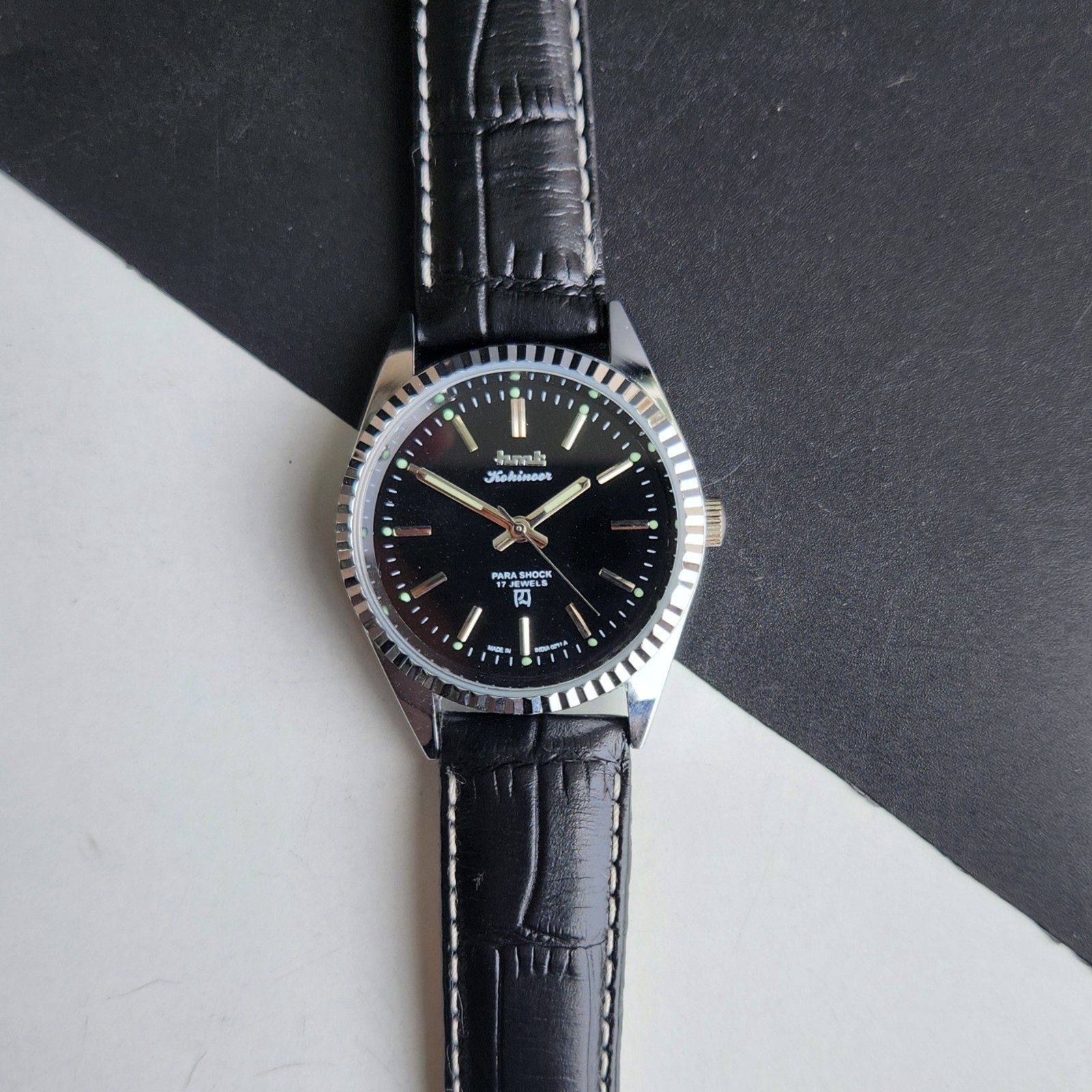 Vintage HMT Kohinoor Fluted Bezel Mechanical Hand Winding Wrist Watch A15