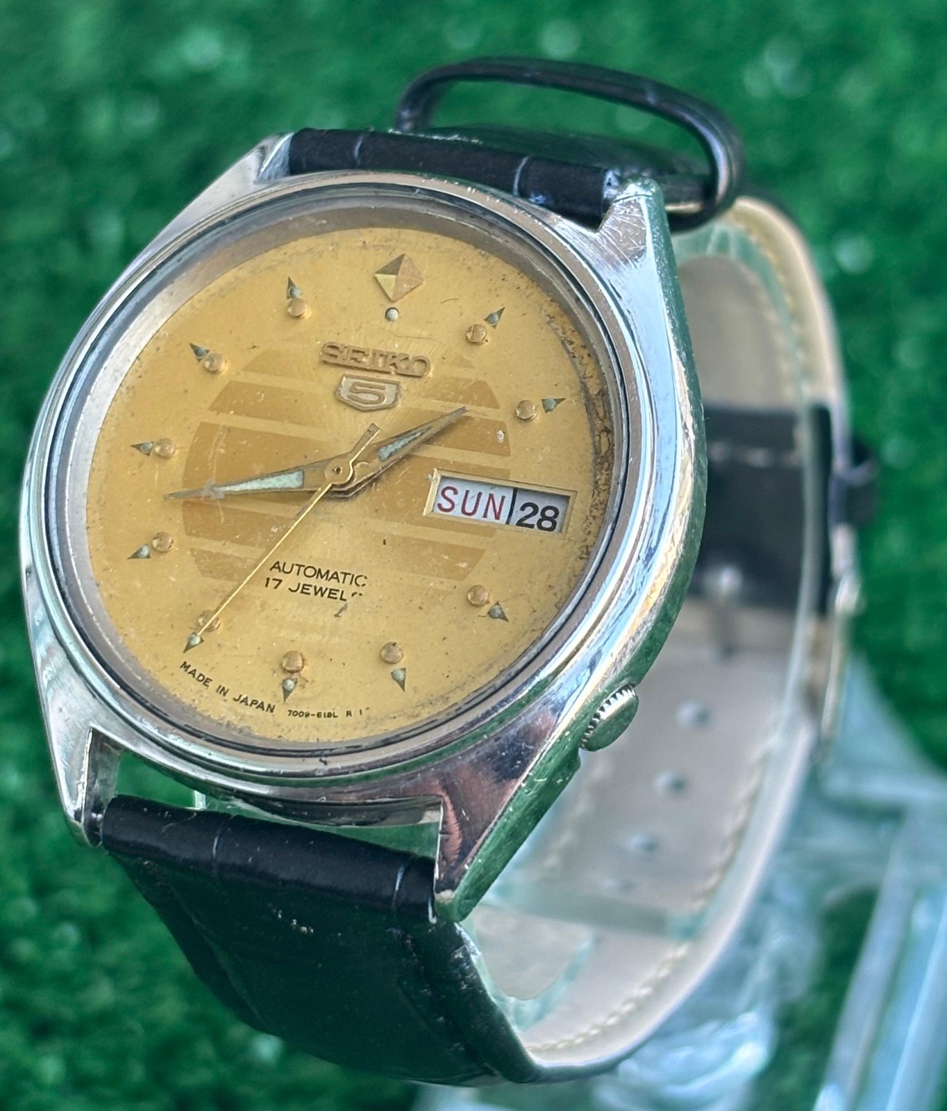 Vintage Seiko 5 Automatic || Yellow Dial || Men’s Vintage Watch || 17 Jewels
