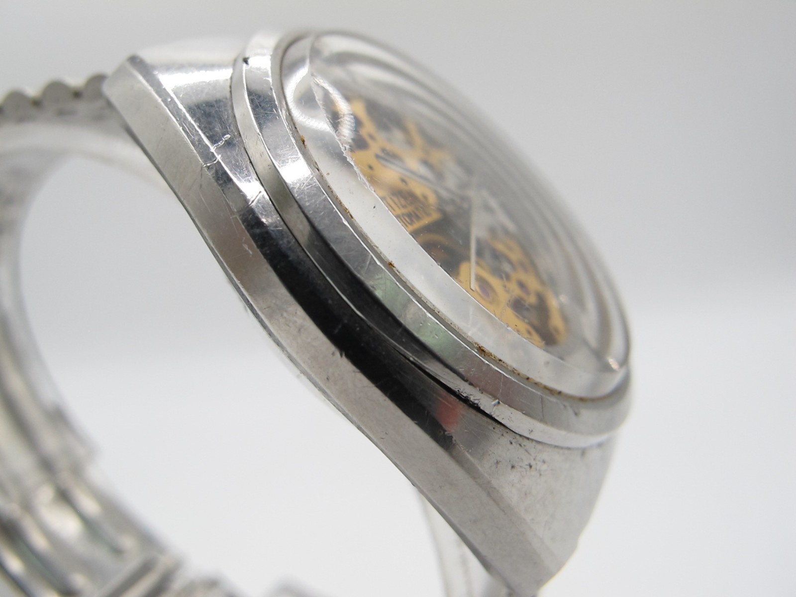 [EXC+] Citizen GN-1-S 4-760077KA Skeleton Automatic 25 Jewels Mens Watch Japan