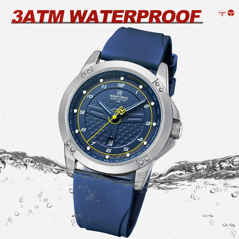 Men’s Casual Quartz Watch Sport Waterproof Silicone Strap Luminous Wristwatch