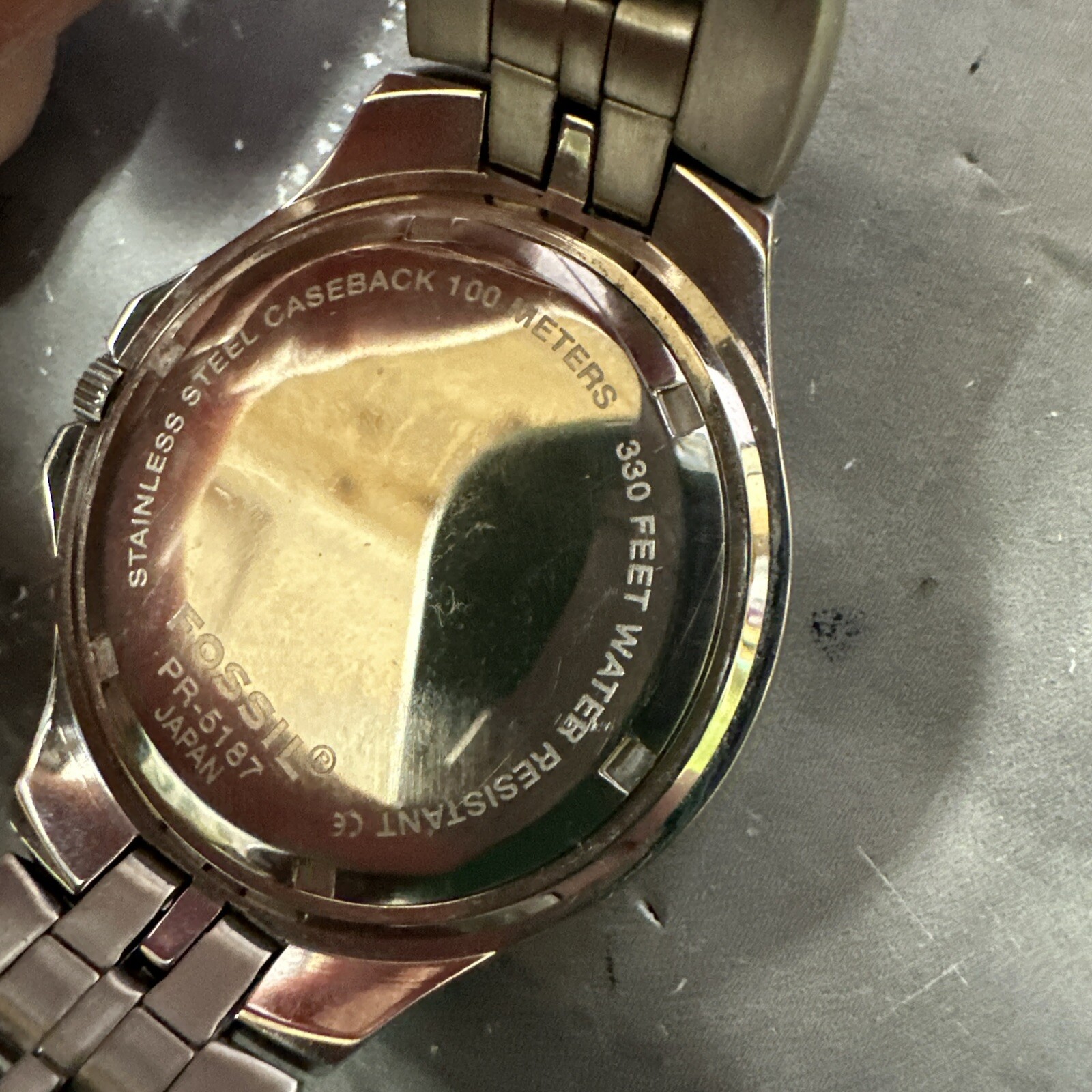 Snap-on Tools FOSSIL Watch with bottom half of tin NO lid to tin