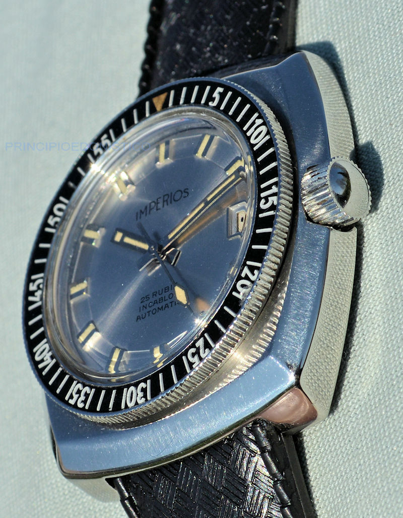Rare Imperios Diver Sub 150Mt Steel Watch Bakelite Bezel Screw Crown