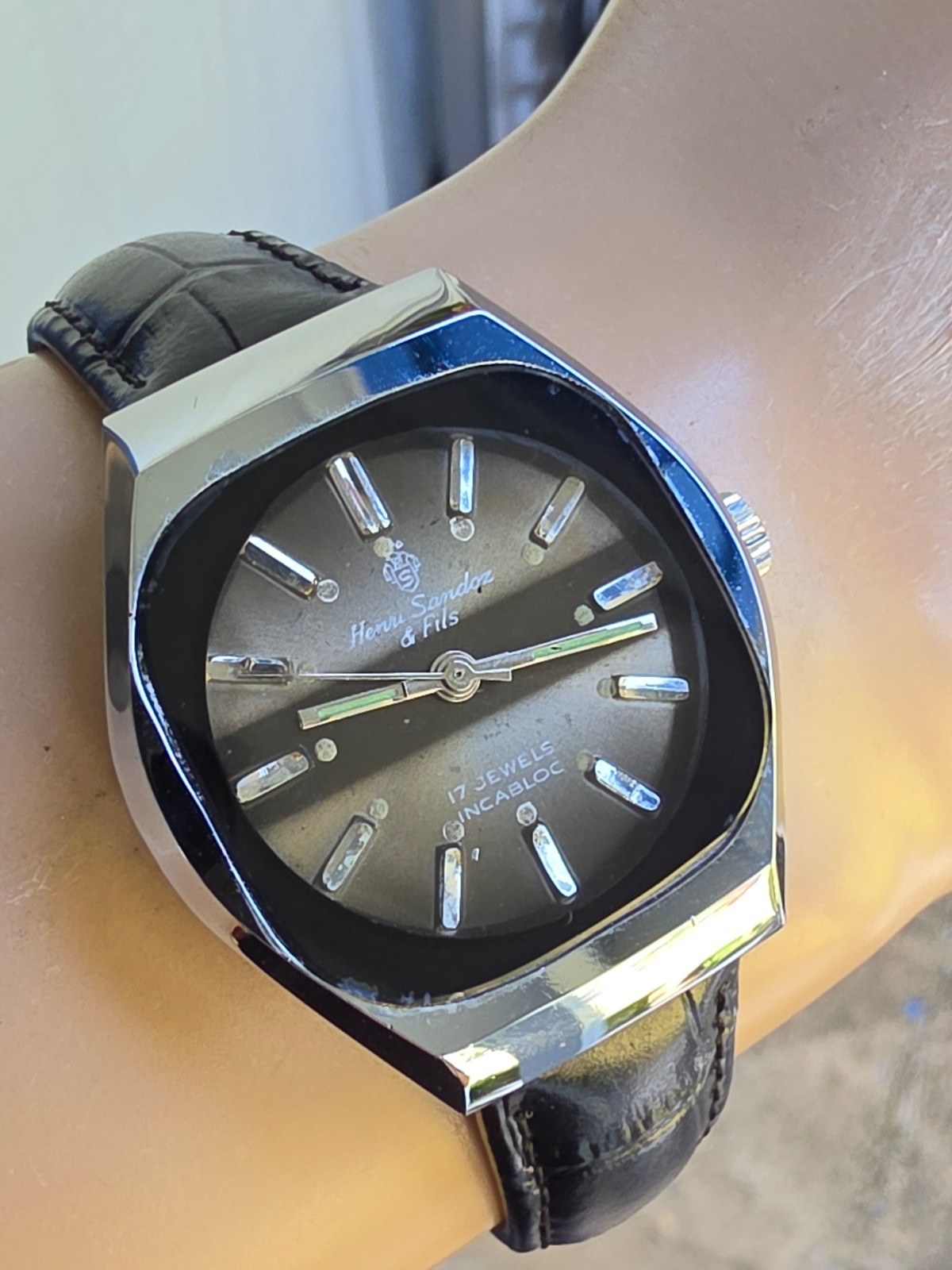 vintage Henri Sandoz & Fils men’s manual wind watch swiss 1960s