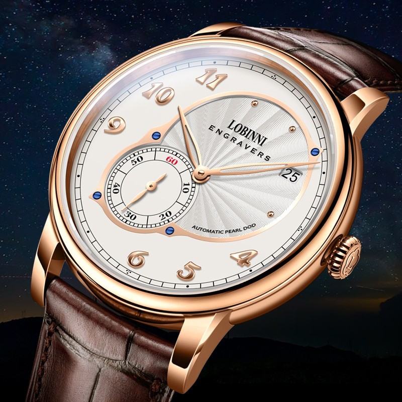 LOBINNI Men Automatic Watch 40mm Mechanical Wristwatch Hangzhou 5000 Micro Rotor