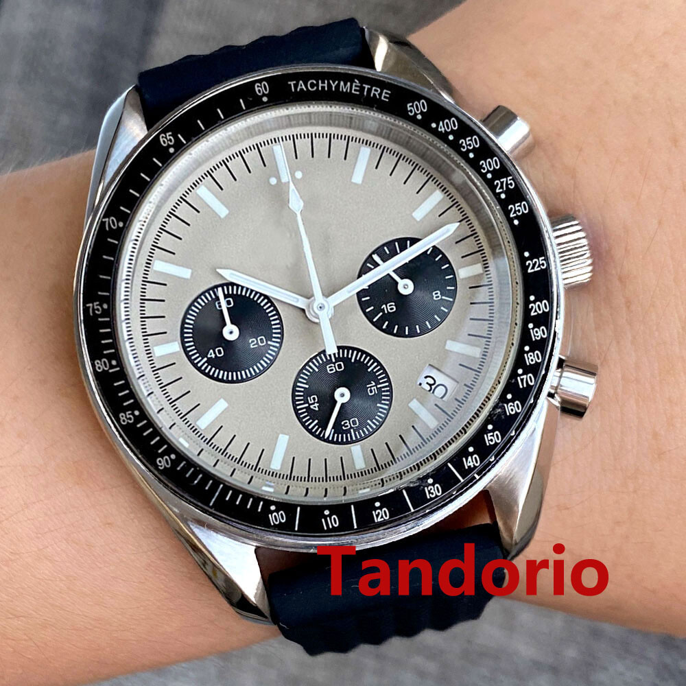 Bliger 40mm VK63 Quartz Full Functional Chronograph Watch Glide Folding Clasp