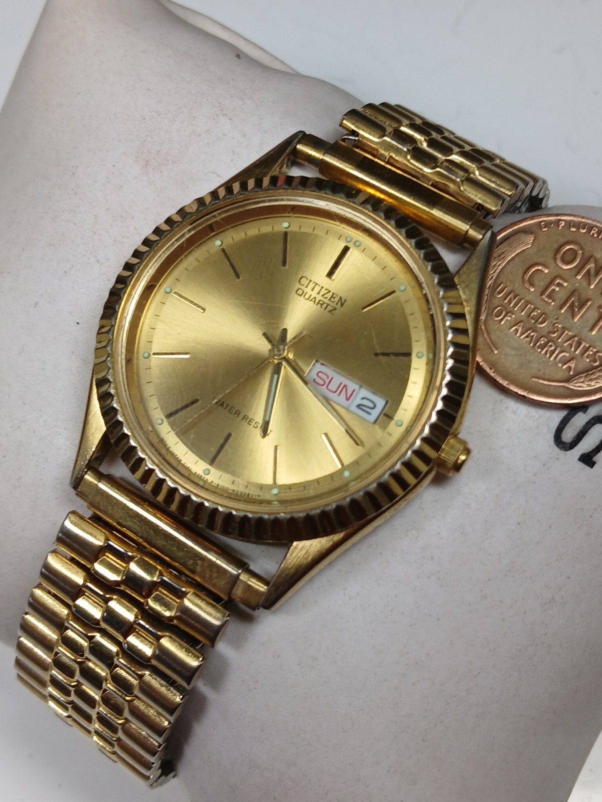 Vintage 90’s Citizen Presidential 6100-R00391 New Battery Mens Quartz Watch