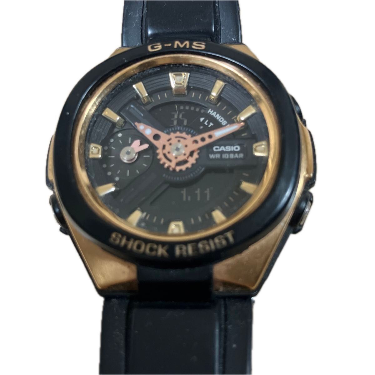 CASIO G MS BABY G SHOCK RESIST WR 10BAR Watch Black Gold