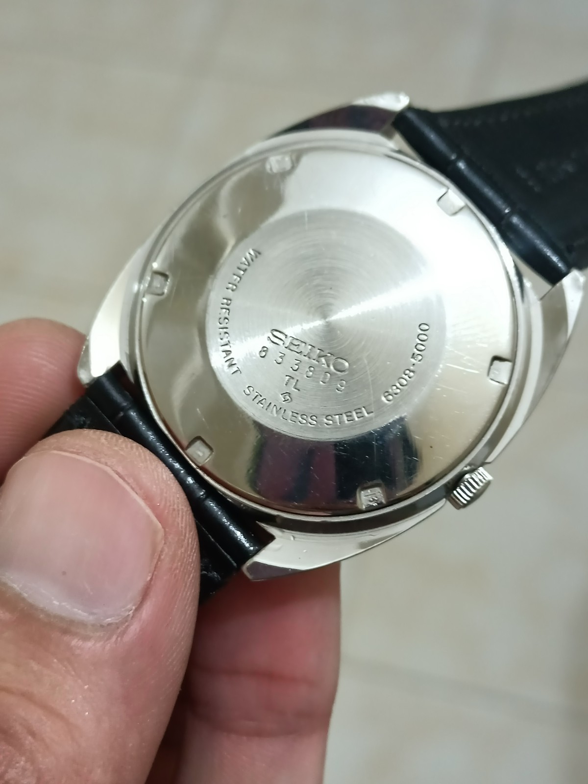 Rare Seiko Automatic Blue Textured Dial Japan Men’s Dress Watch 6308-5000