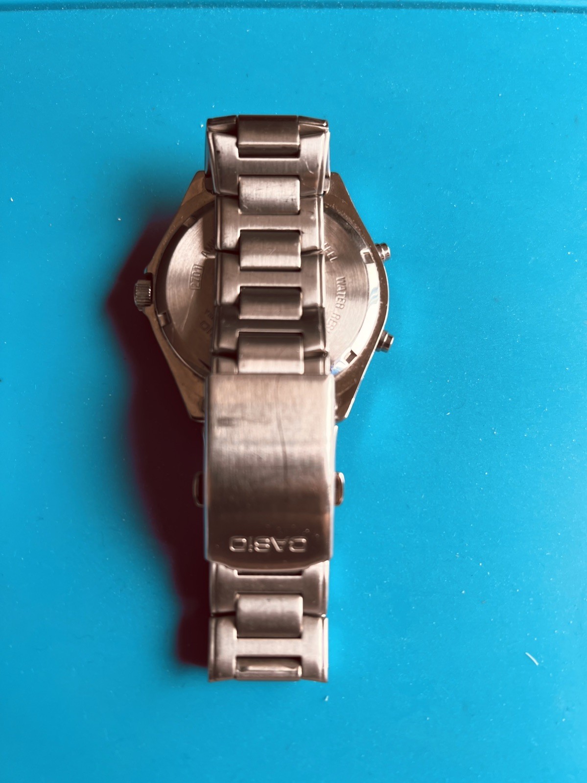 Vintage Blue Bezel Casio Analog-Digital Blue Dial Watch AMW-320R New Battery