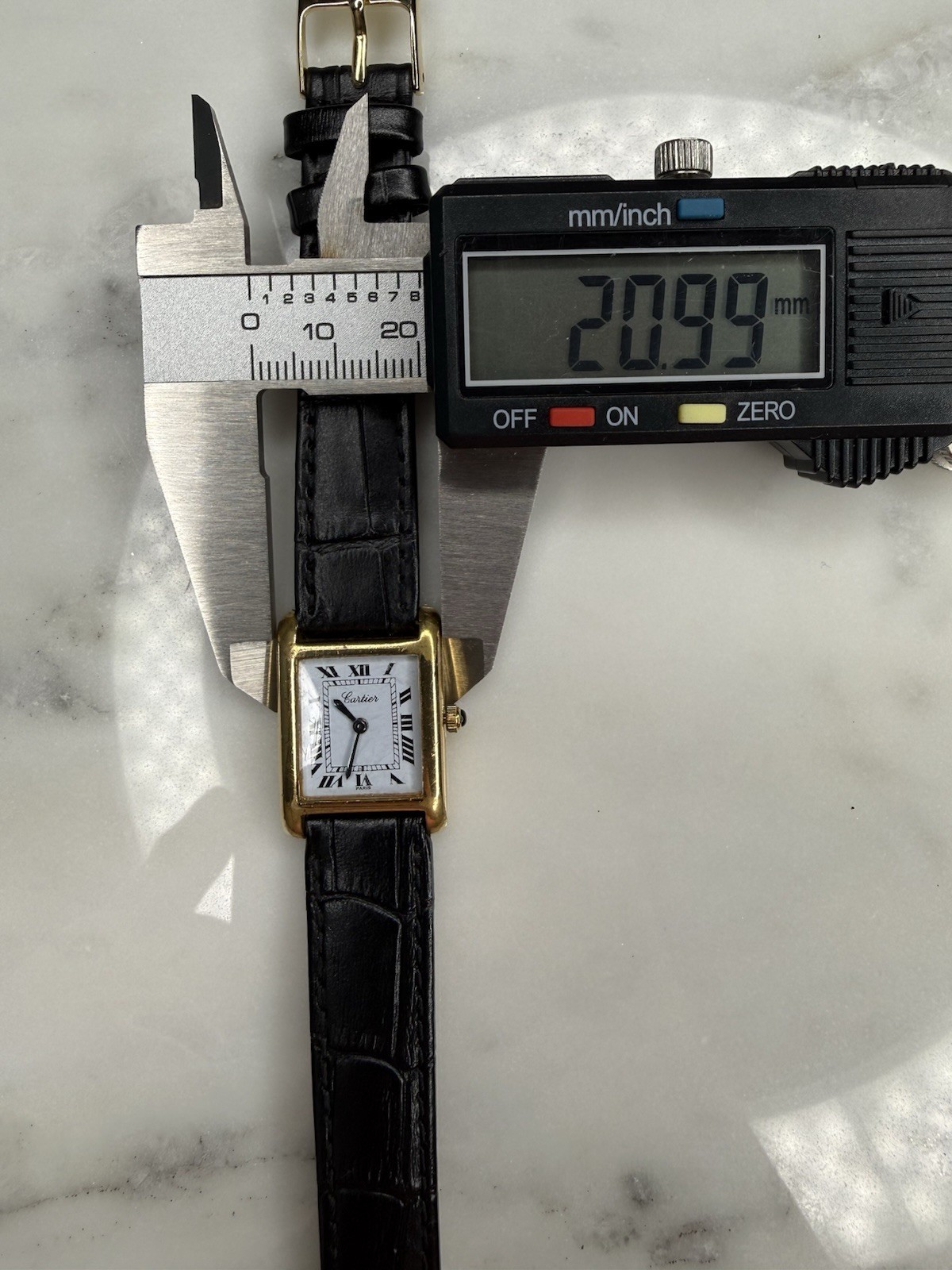 Auth Vintage Cartier Tank 18k Electroplated 1970s 21x28mm Manual Wind Movement