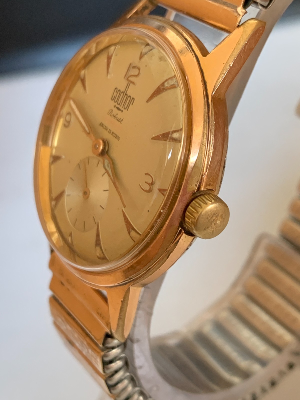 Rare Vintage Codhor Robust 15 Jewel watch Cupillard 233-60 With sub-second dial