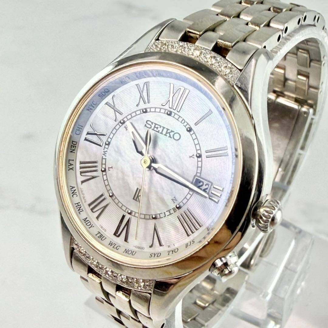 SEIKO LUKIA 1B35 0AL0 Wristwatch Solar Silver Roman From Japan