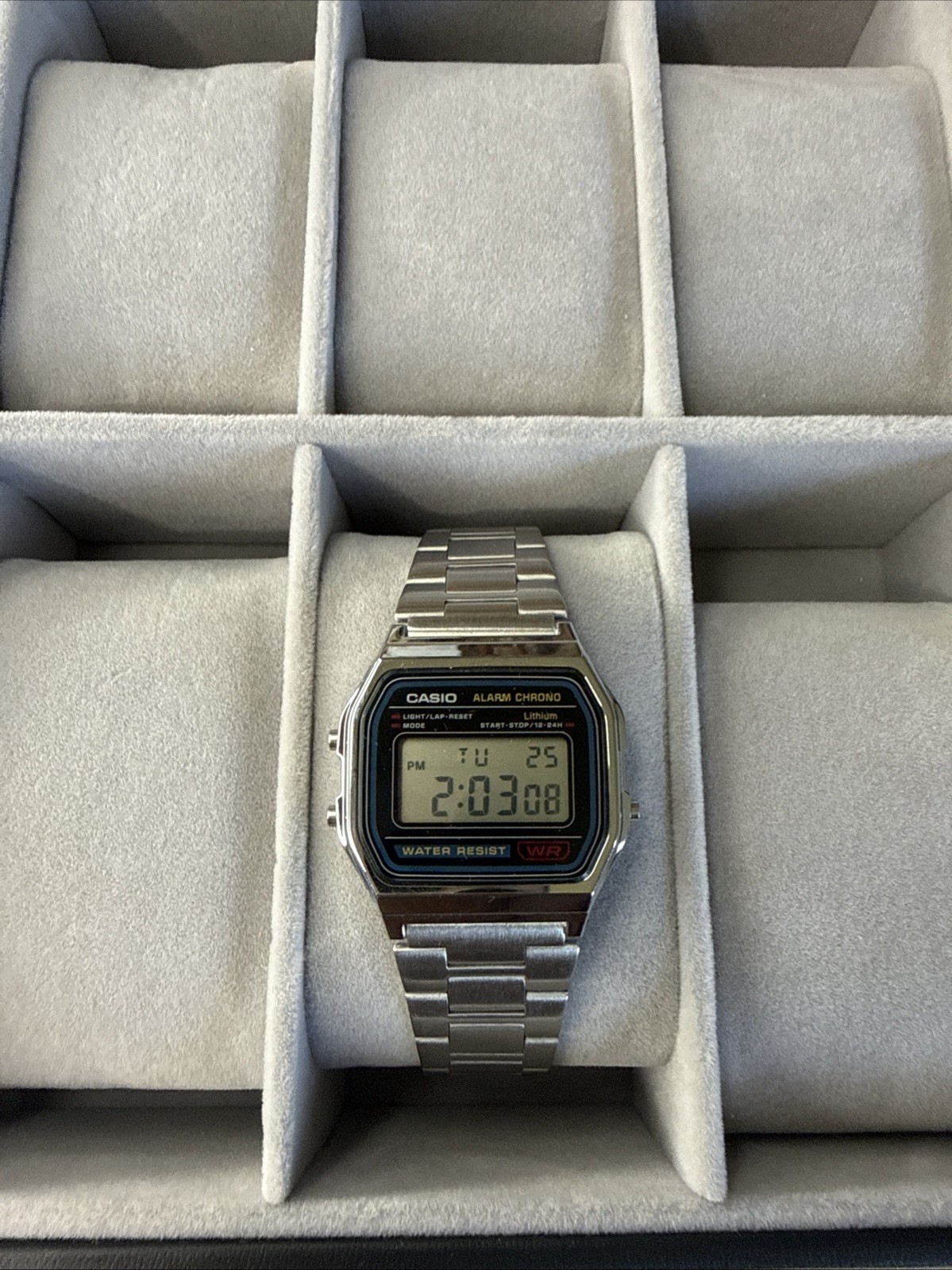 Casio A158WA-1, 7 Year Battery Classic Chronograph Watch, Alarm, Date, NEW (4)