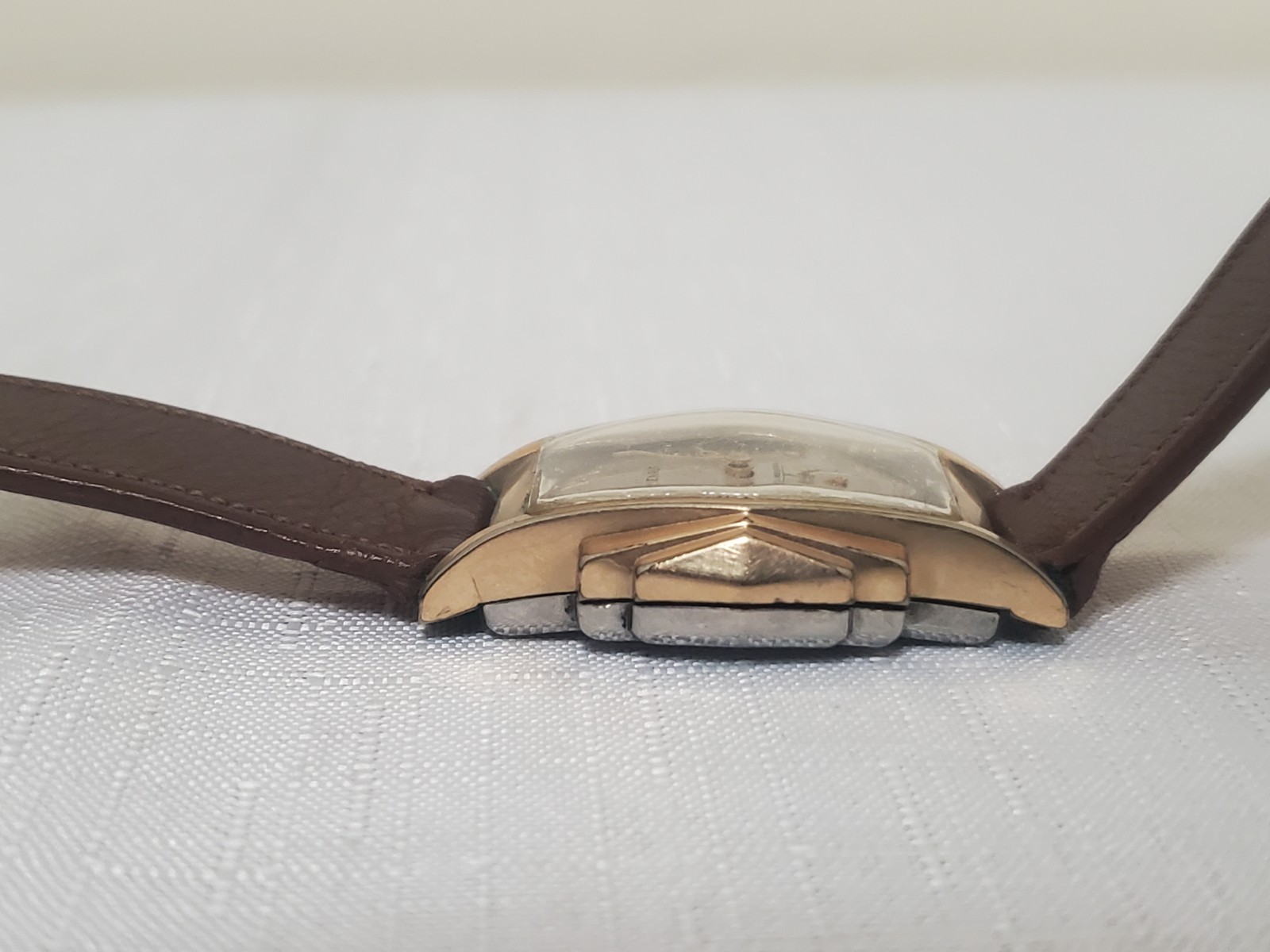 Benrus Shock Absorber Model BB3 Gold Filled Bezel Tank Watch For Repair or Parts
