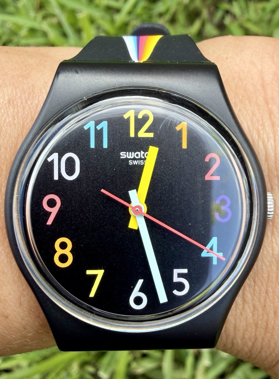 Swatch Watch FOUNTAIN OF COLORS GB311 2017 NEW BATTERY 🇺🇸US SELLER