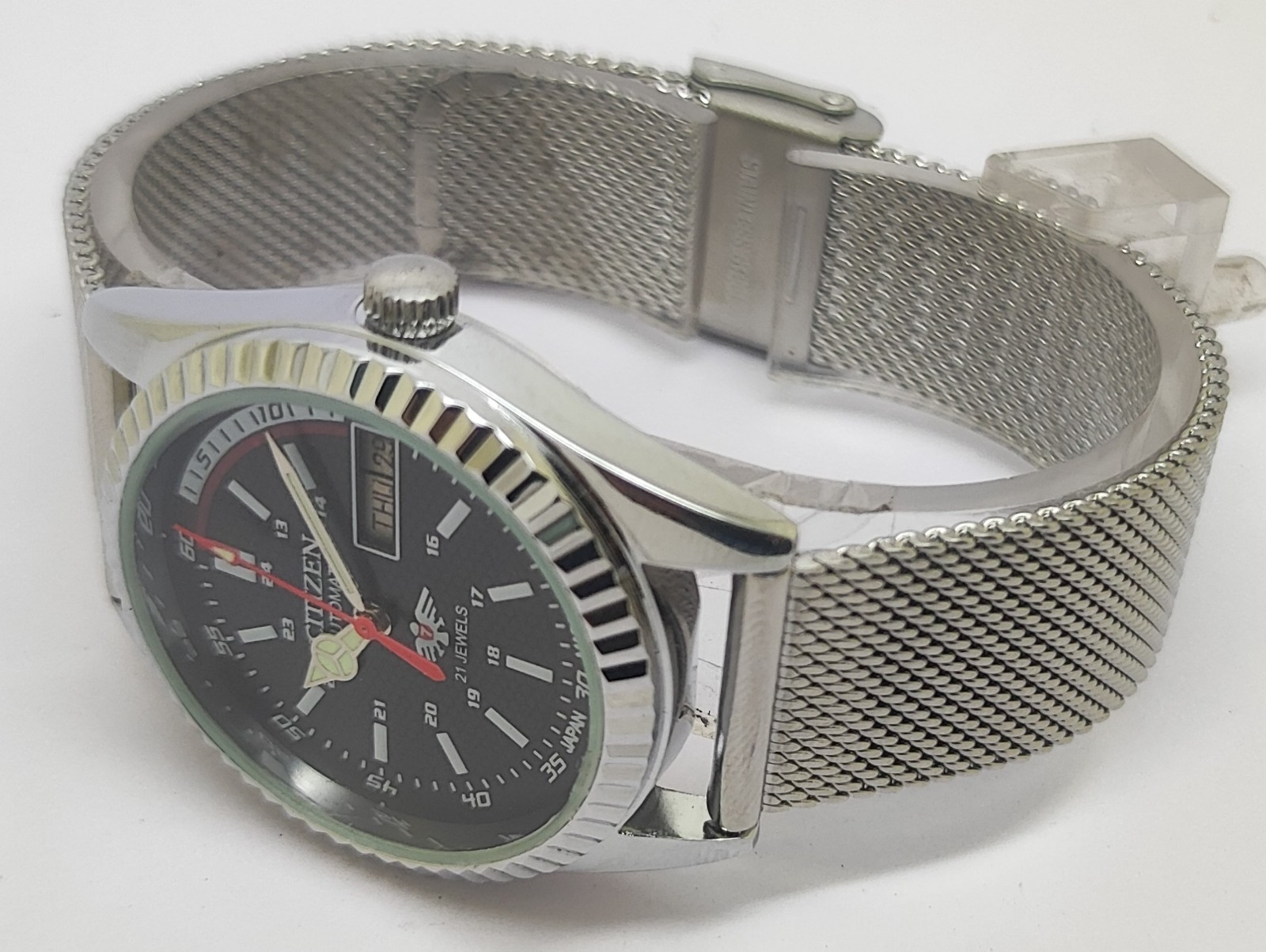 Refurbished Automatic Men’s Watch Day Date | Classic Vintage Style Steel Strap