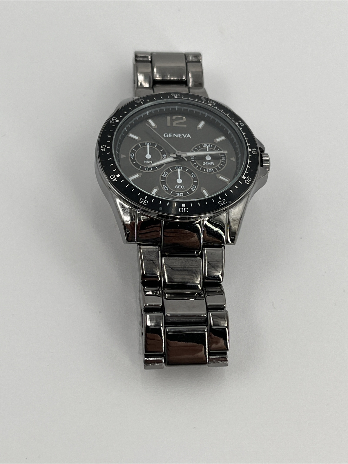 Geneva Men’s Watch Sports Business Quartz Wristwatch Luxury Edition Grey-New