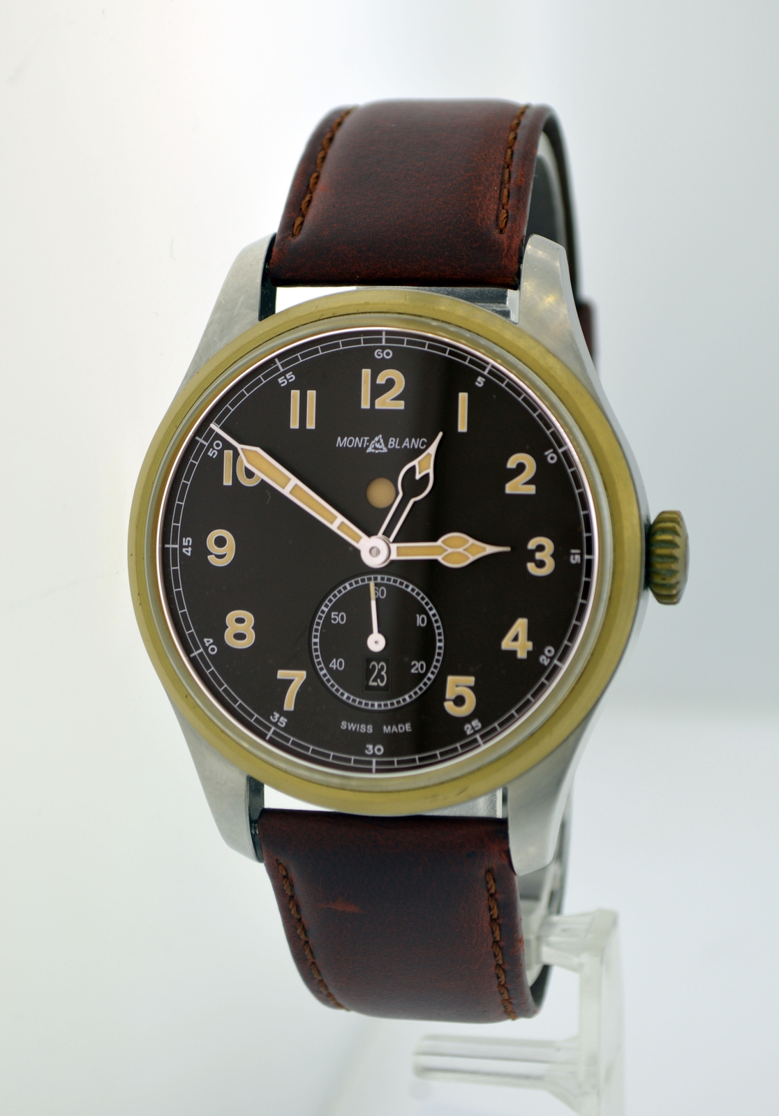 Montblanc 1858 Dual Time Zone 44mm Stainless Steel Bronze Automatic Watch 116479