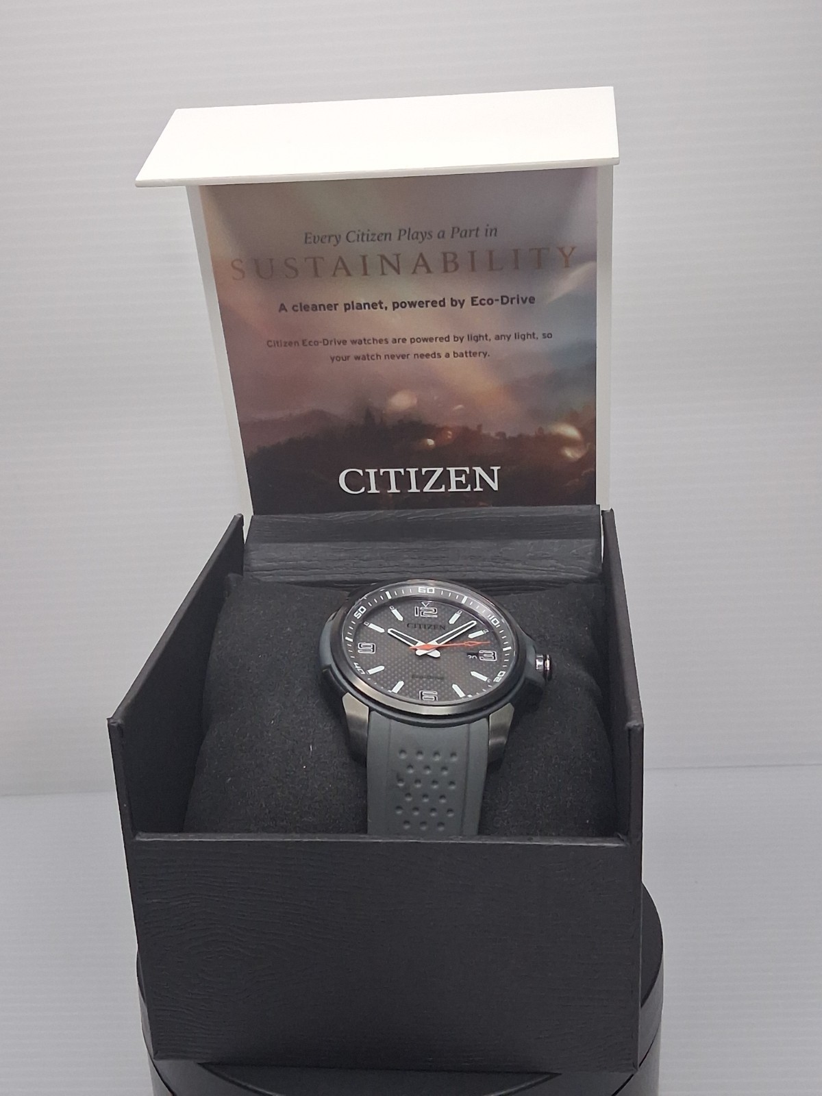 Citizens Eco Drive Men’s Watch With box and booklet rubber silicone