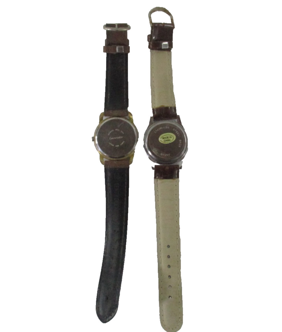 Vintage Lauristo Quartz Womens Watches Leather Bands Japan Movement Gold White