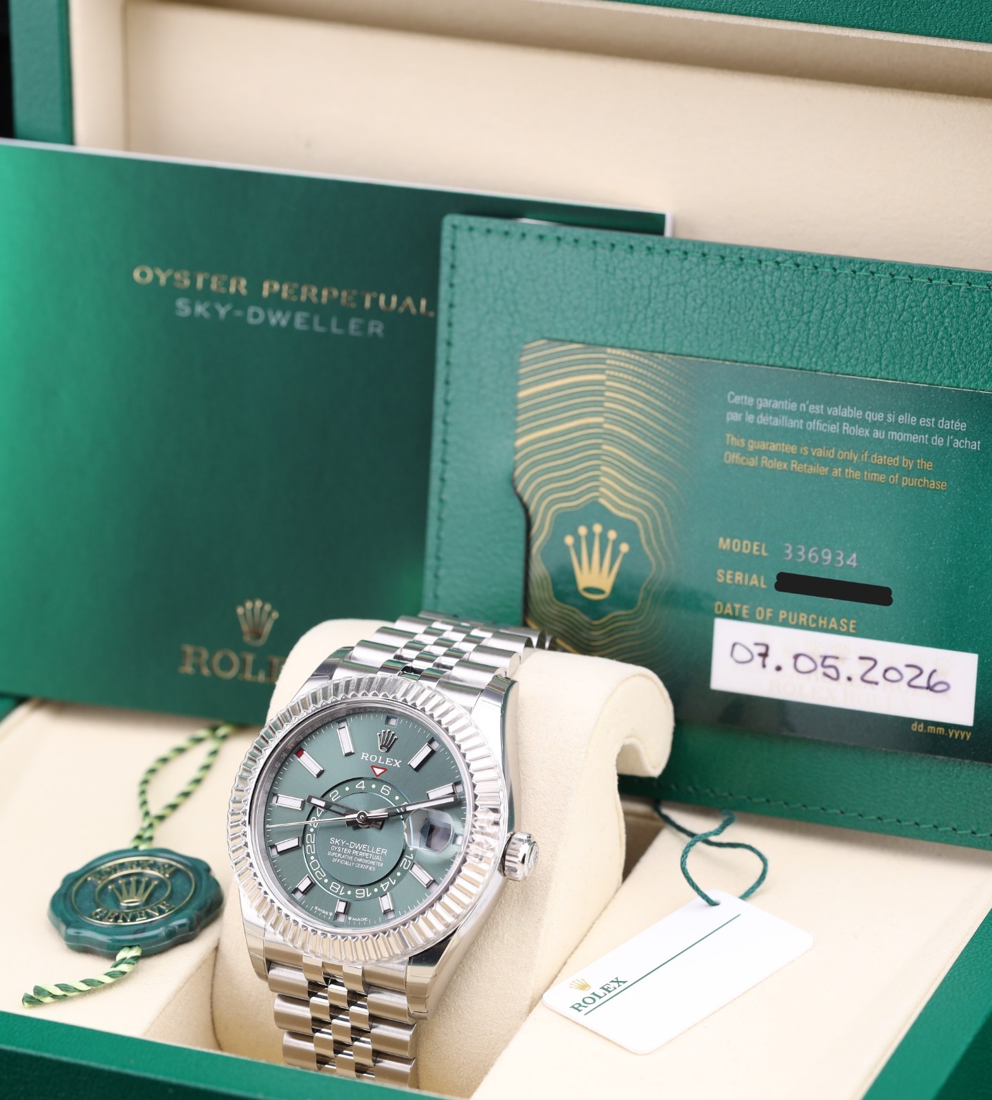 2026 Factory Stickers Rolex Sky-Dweller 42 Green Dial on Jubilee 336934