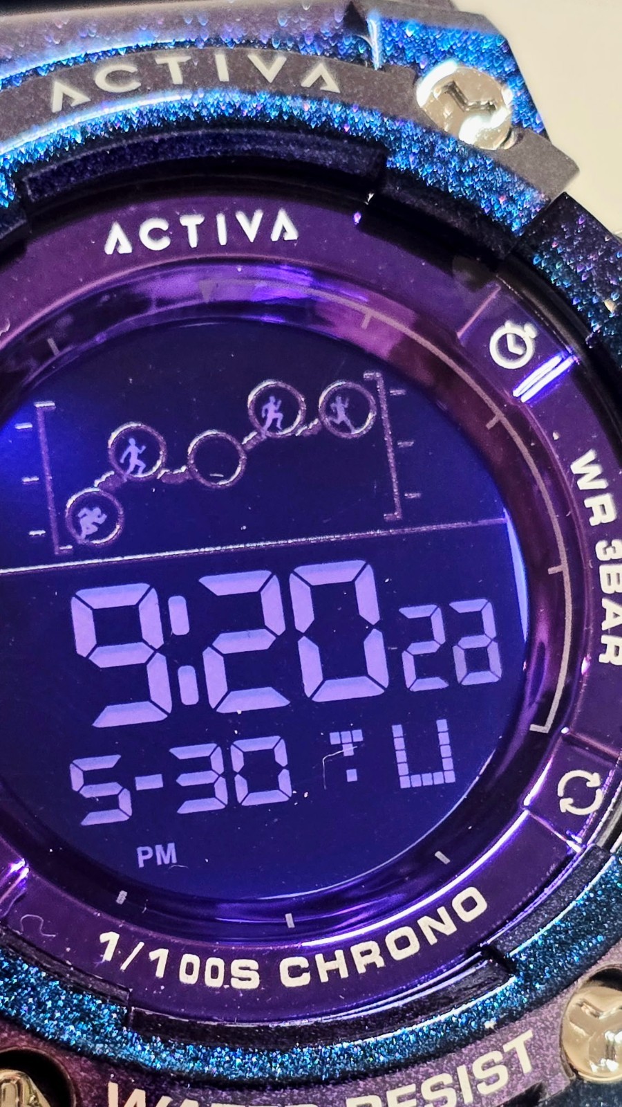 Activa Sport Digital Quartz Chronograph Blue/Purple Resin 30M w/Box