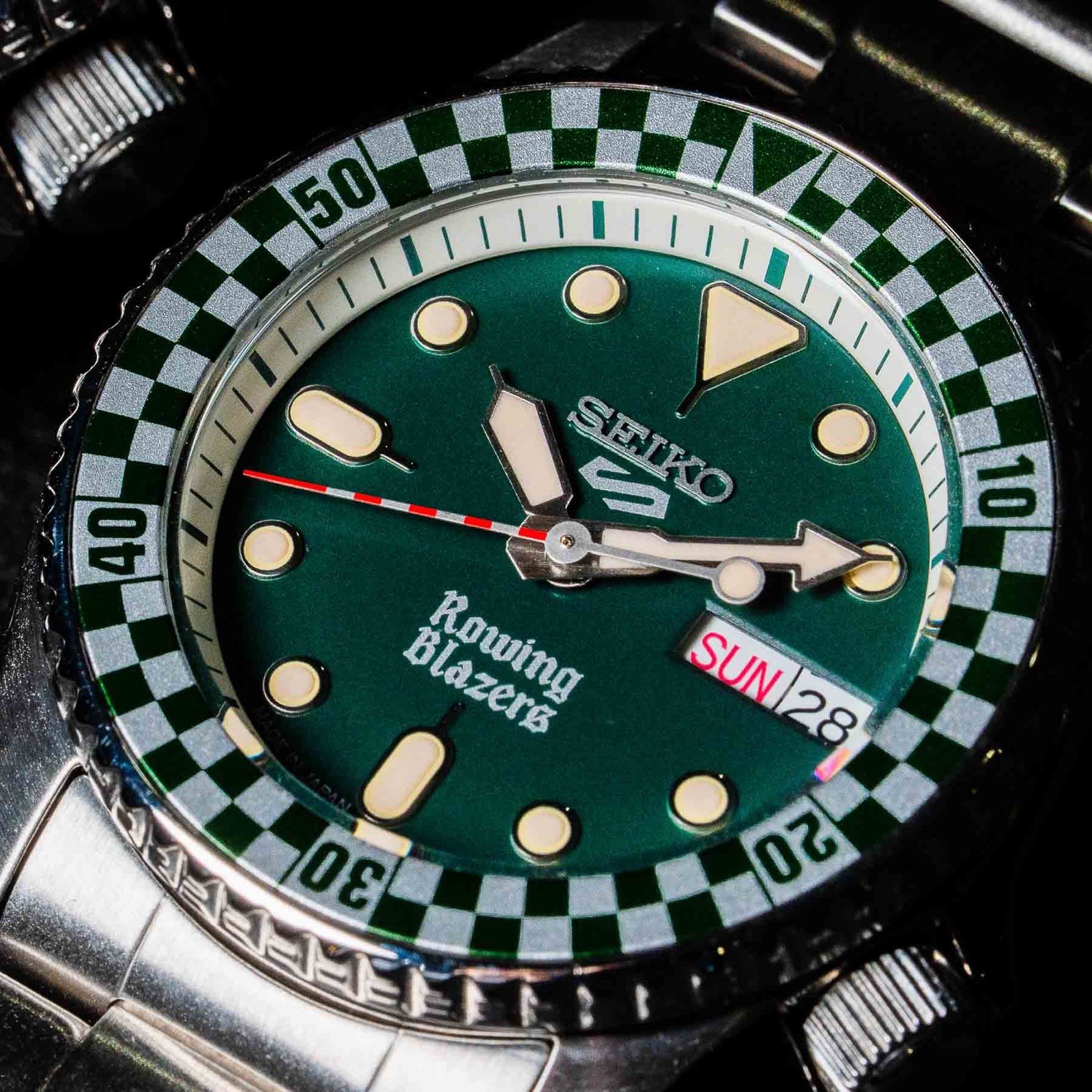 Seiko 5 Sports Rowing Blazers x Eric Wind Vintage Green 38mm SRPM21 BNIB