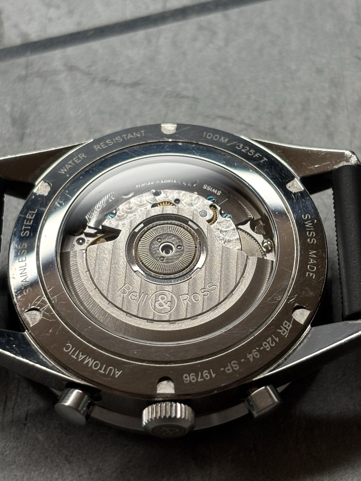 Rare Serviced Bell & Ross Vintage Heritage Sport BR126-94-SP Black Dial 42mm