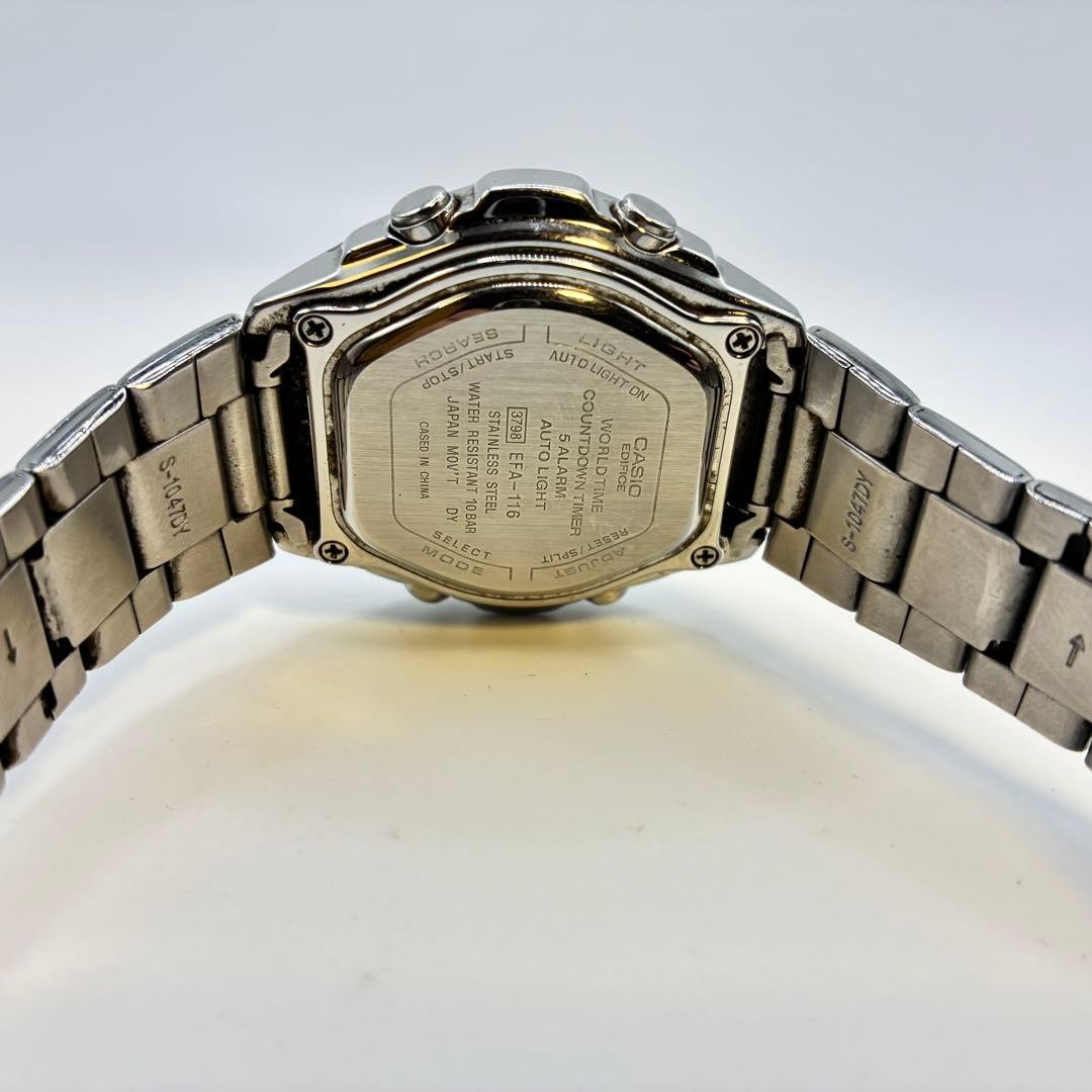 Casio Edifice EFA-116 AnaDigi Chronograph Quartz Mens Watch Black Japan