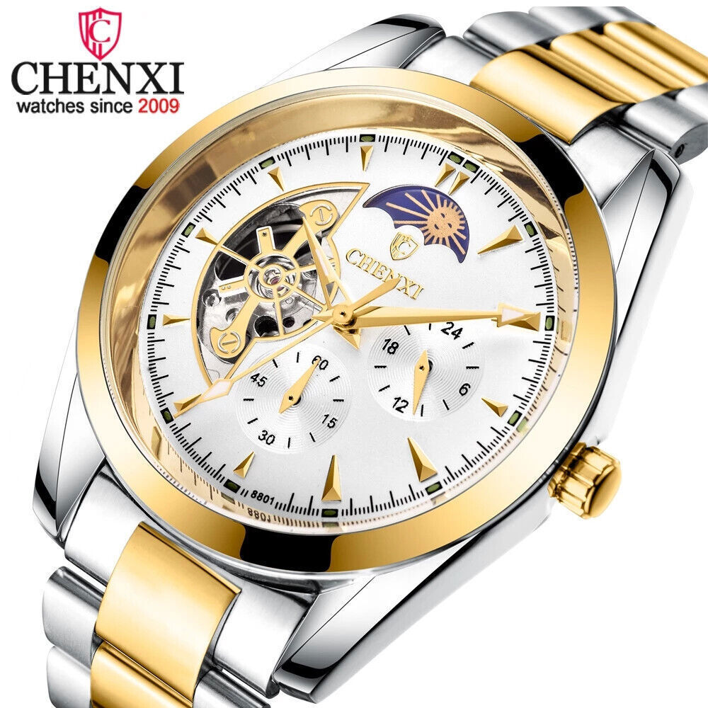 CHENXI Mechanical Automatic Watch Full Steel Watch for Business Male Wristwatch