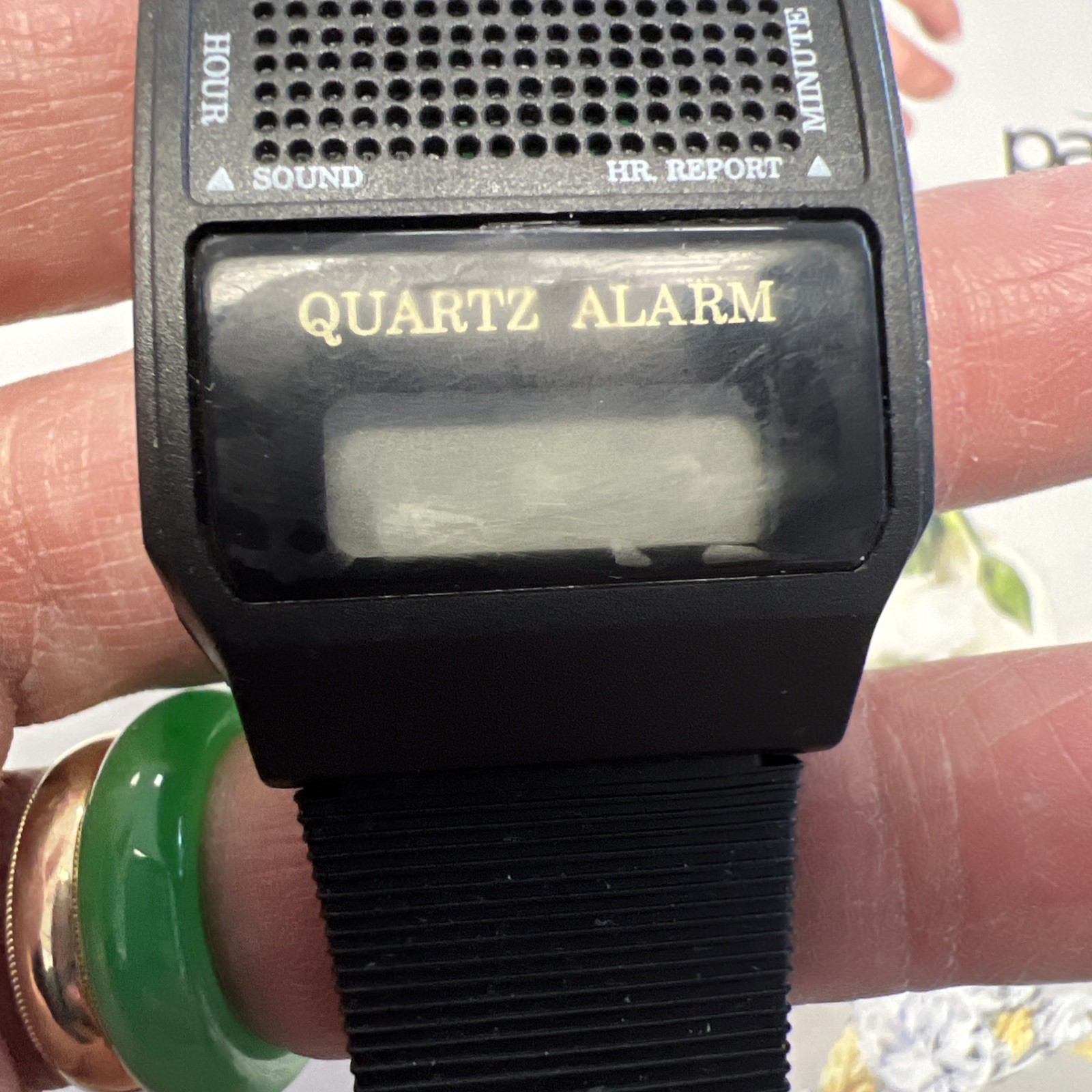 Unisex Adults Black Talking Alarm Watch( Defective For Parts 😩)good Luck Bi