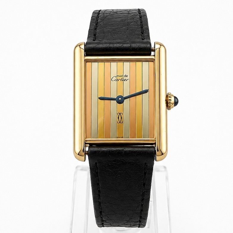 CARTIER MUST DE TANK TRINITY DIAL MEN’S WATCH 23MM MANUAL WIND 925