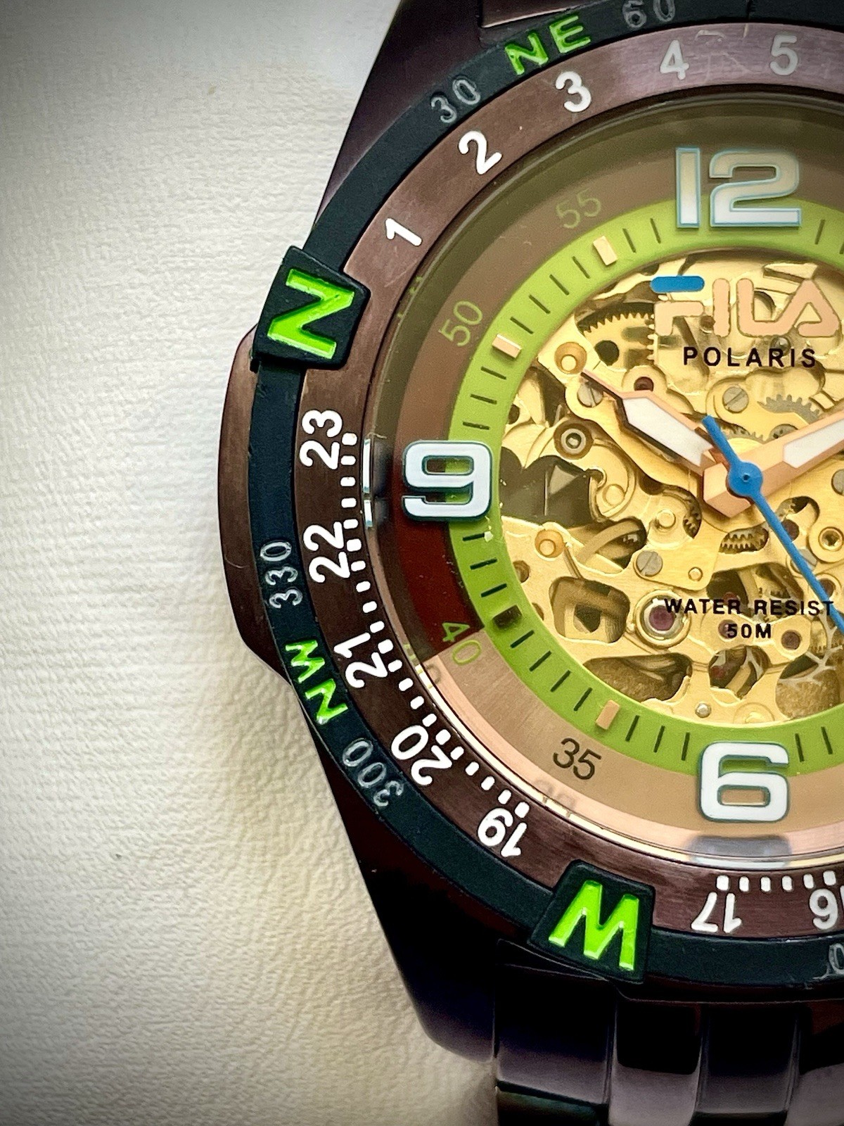 Fila Polaris Automatic Skeleton Men’s Watch – Rotate Bzl- Exihibition – Running!