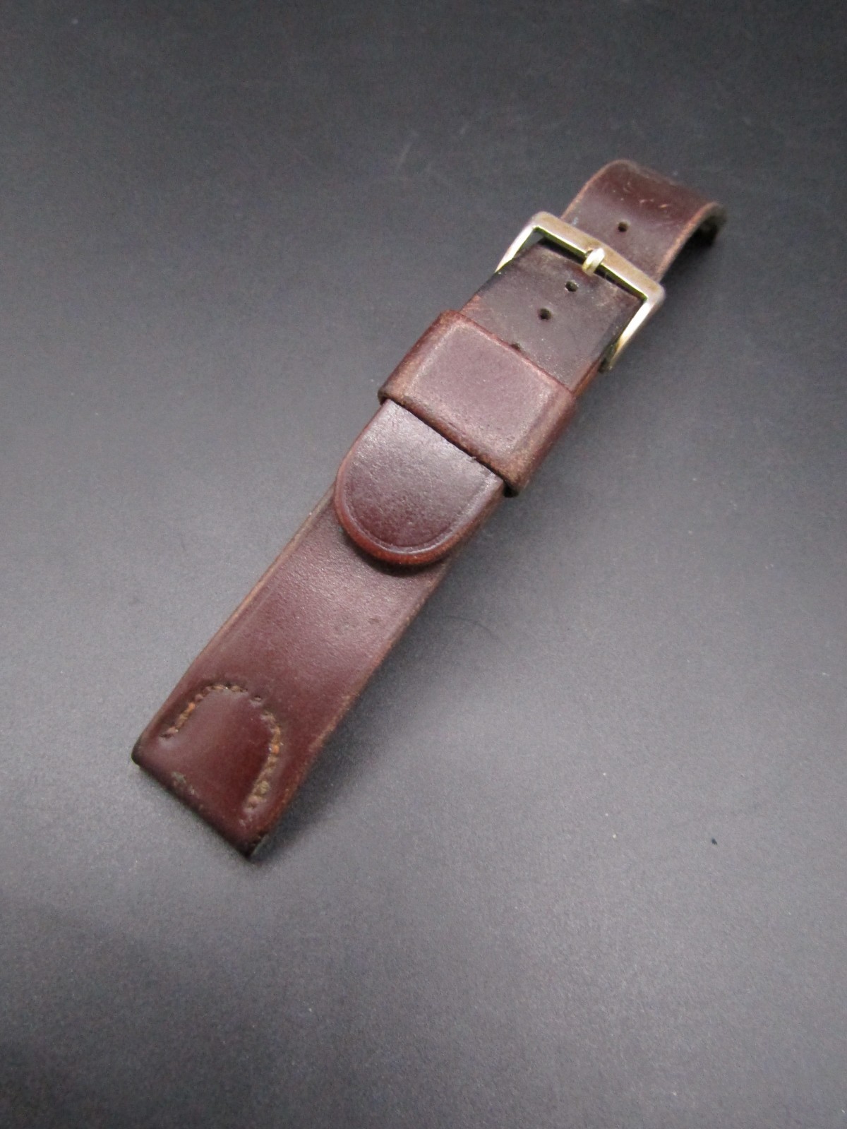 Vintage Rare Kreisler Shell Cordavan Leather Dark Brown Watch Band Strap 17mm