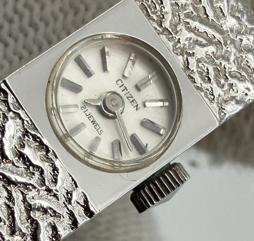 Citizen 21 Jewels Manual Wind Vintage Watch Silver Case Width 12mm Wrist Size 15