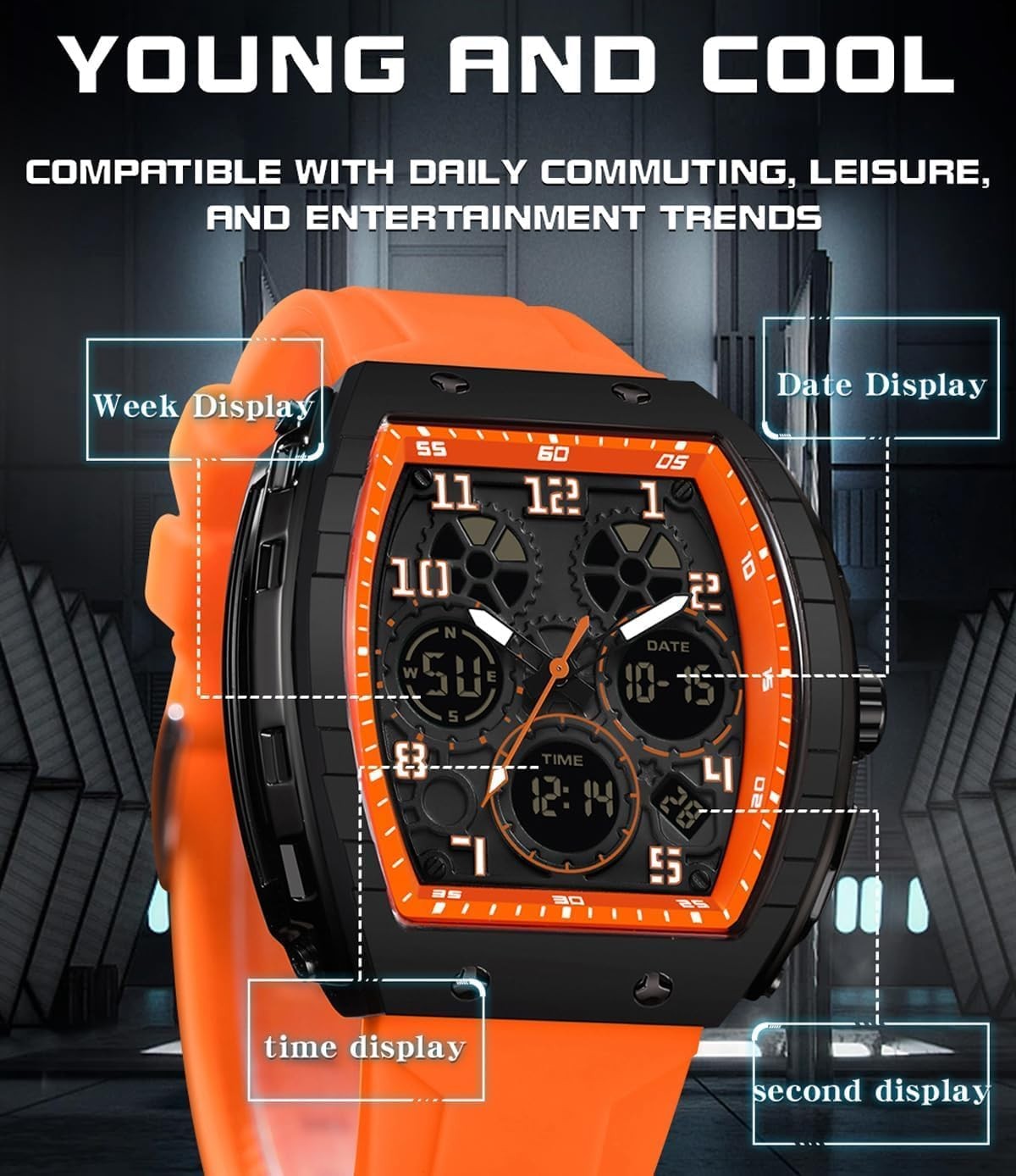 Men’s Watch Fashion Digital Analog Watches Waterproof Sport Wristwatch Milita…