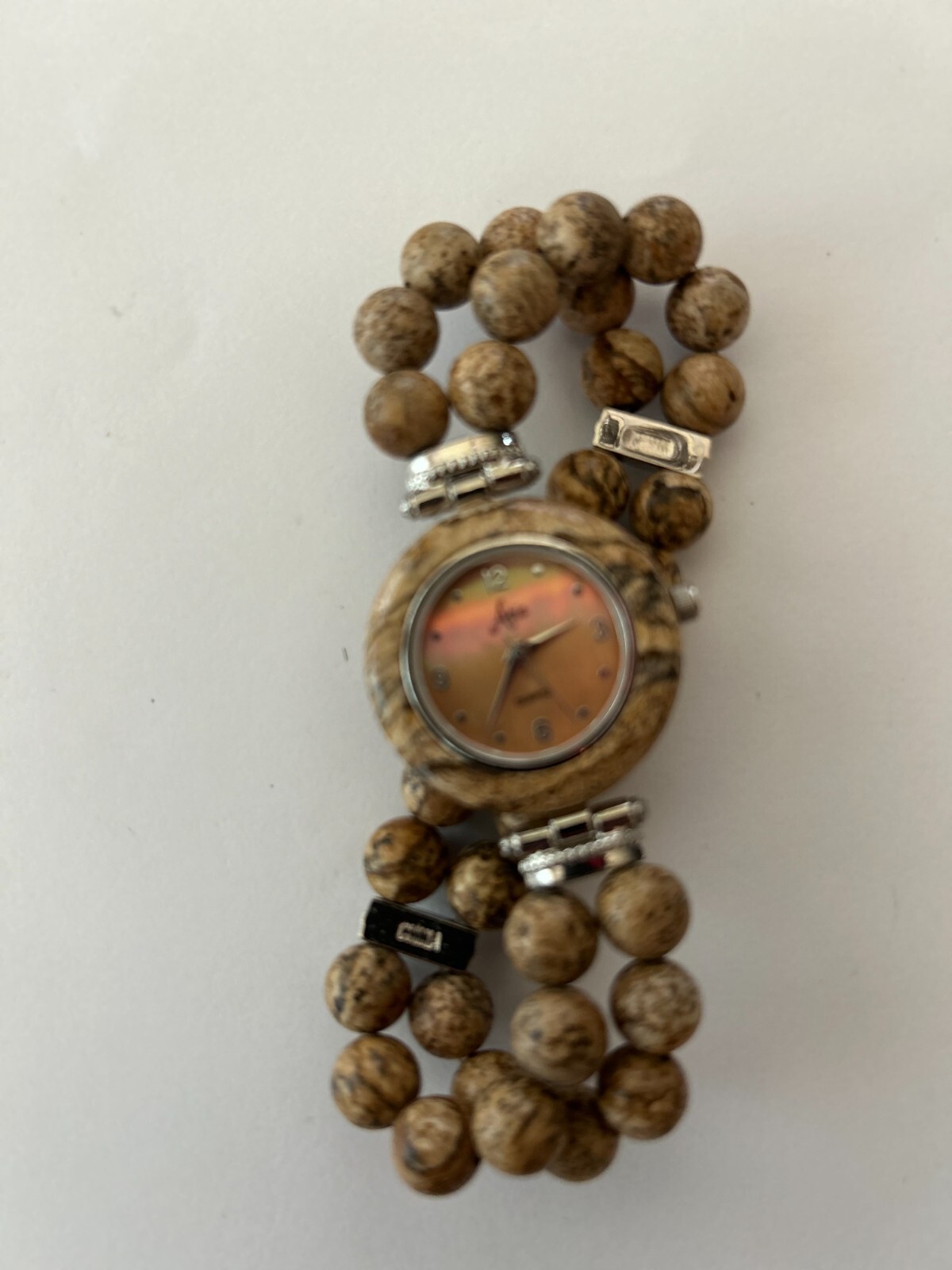 Aria Tan Bead Bracelet Women’s Watch