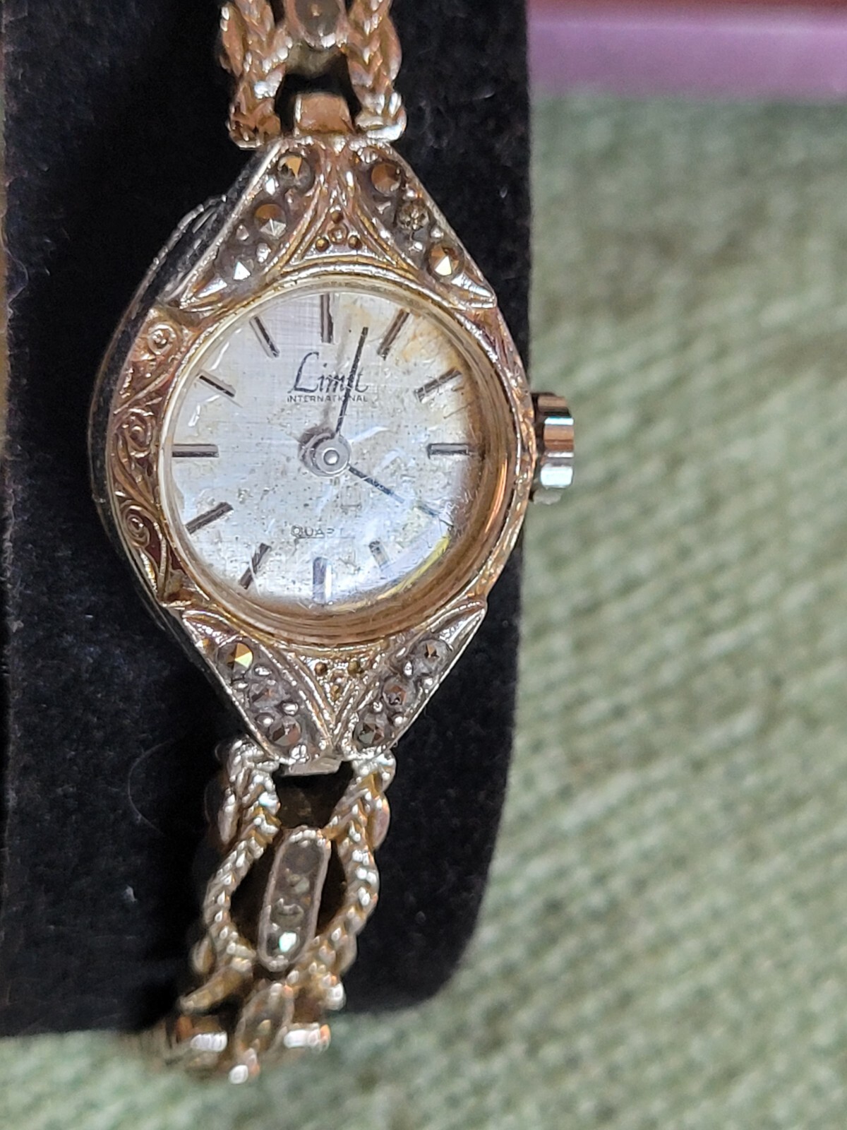 VTG 50 s/60 s.( Limit )Marcasite Cocktail Watch.Used NONE WORKING