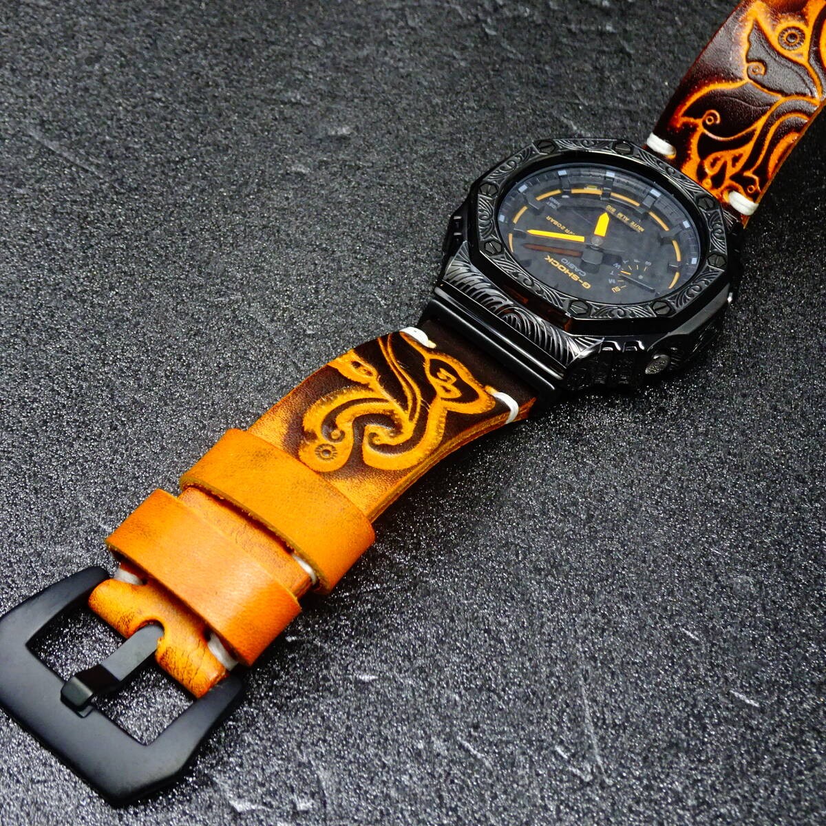 〓New〓mod Casioak〓G-Shock custom watch〓Regular GA2100K body with stainless steel