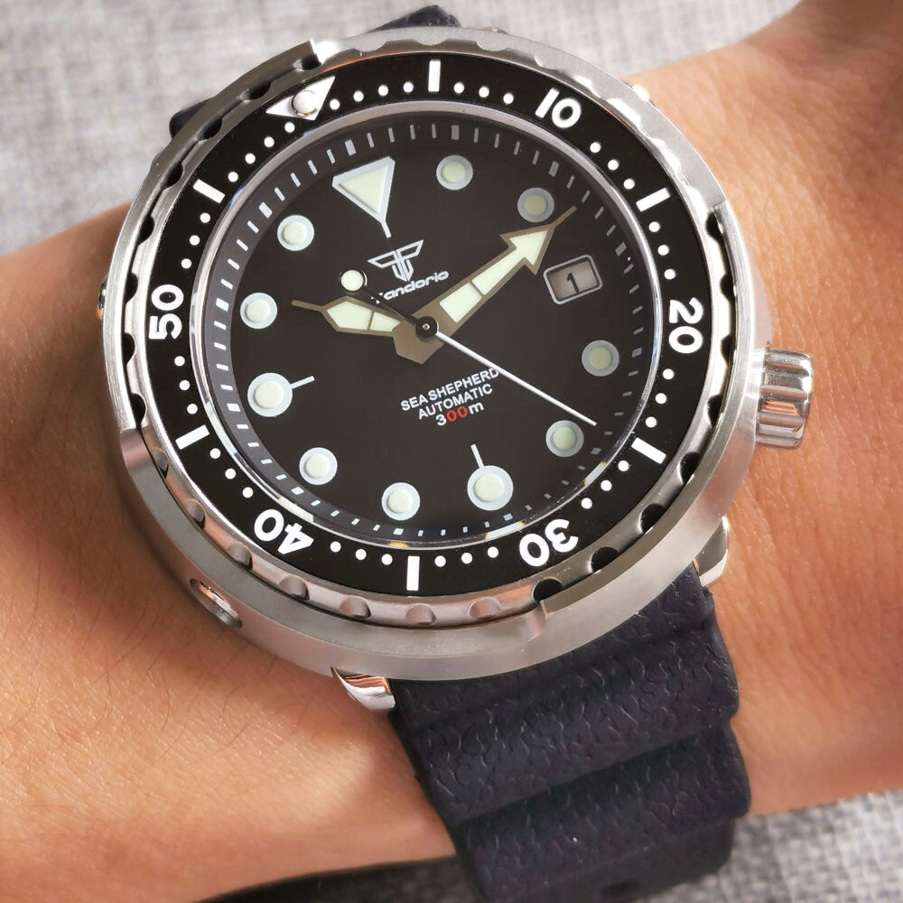 46.5mm Black DIVER Sapphire Men’s Watch NH35 Automatic Movement 200M Waterproof
