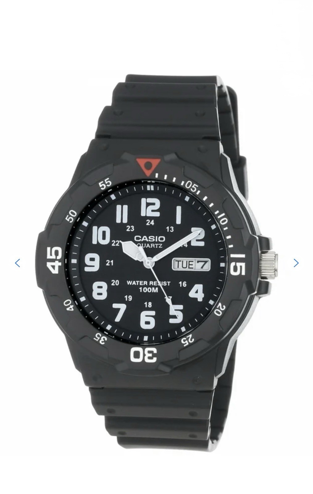Casio Quartz MRW200H-1BVMen’s Analog Day/Date 100m Sport Watch Black Resin Strap