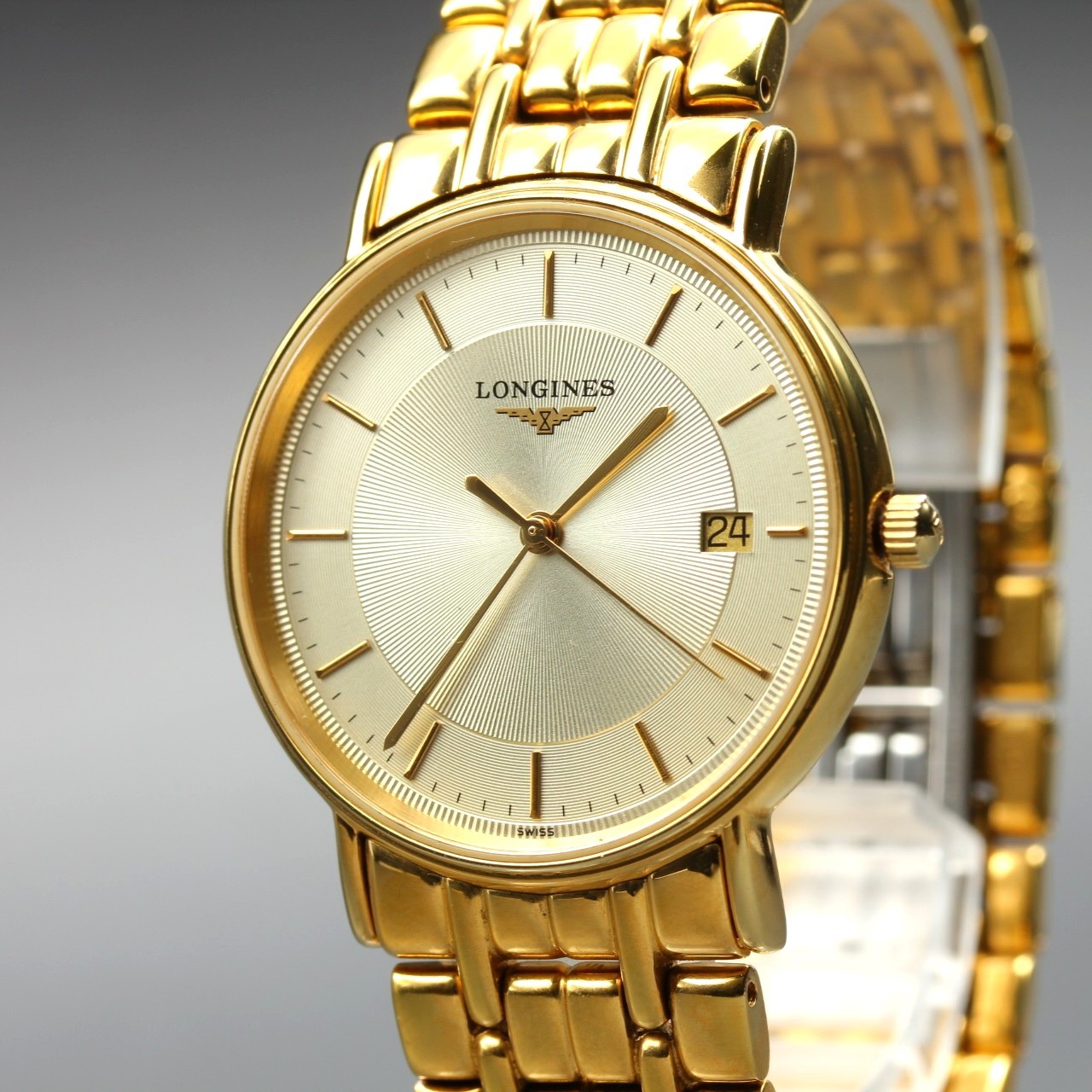 LONGINES Grand Classic Vintage Men’s Watch Quartz Date L4.720.2 33mm Near Mint