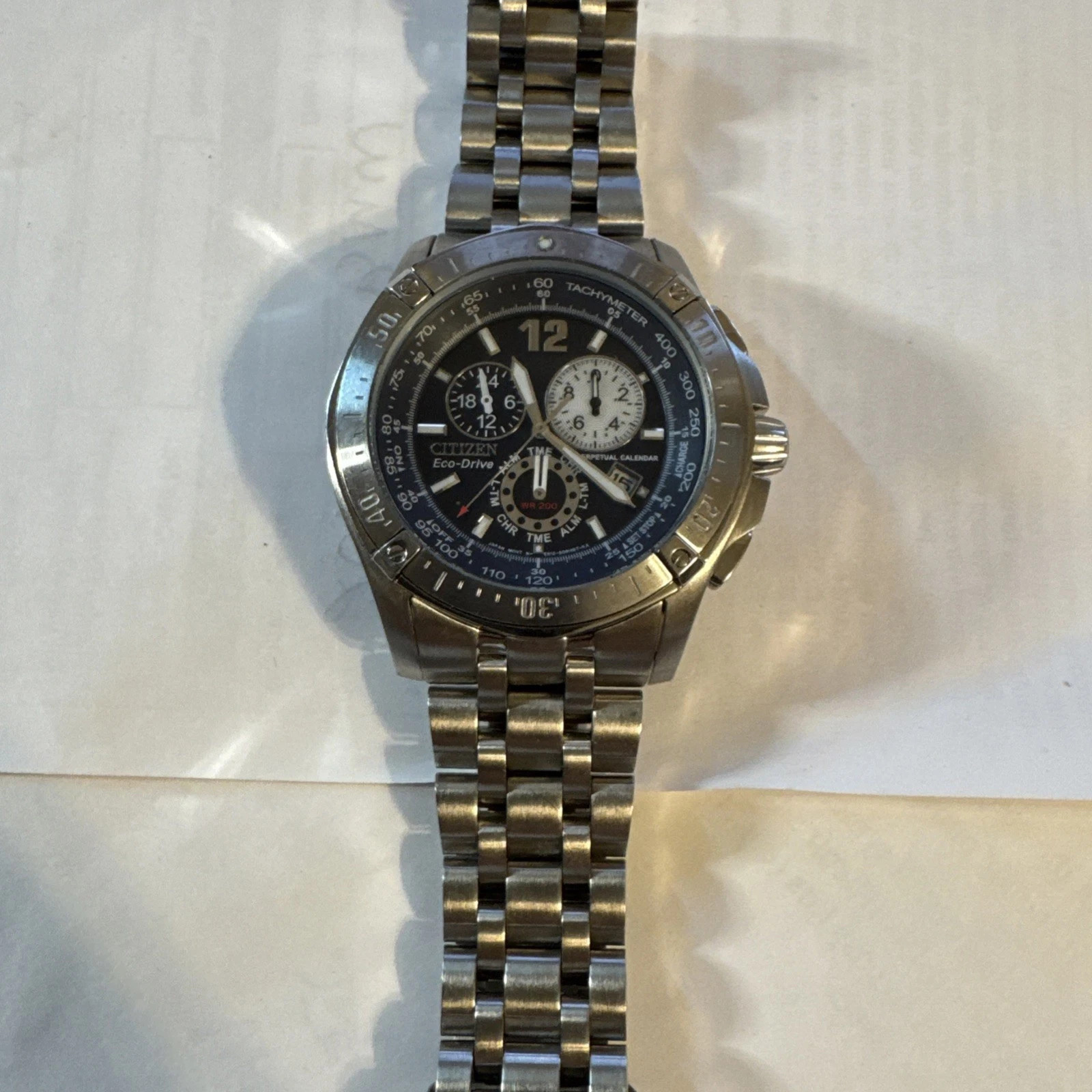 New Citizen BL5370-51L Chronograph EcoDrive Perpetual Calendar Tachymeter Watch