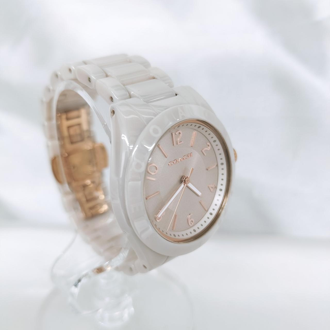 Coach Women’s Quartz Watch Analog Gold-Tone 1-Month Warranty