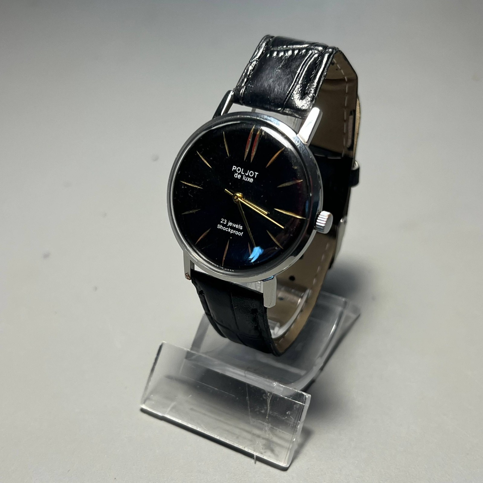 Wristwatch Poljot DE Luxe Ultra Slim 1 MChZ Mechanical Vintage Soviet