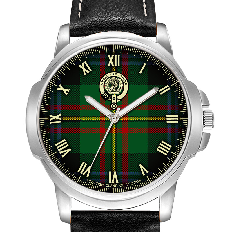 MACLAREN SCOTTISH CLAN TARTAN WRIST WATCH BIRTHDAY ANNIVERSARY DAY GIFT ENGRAVED