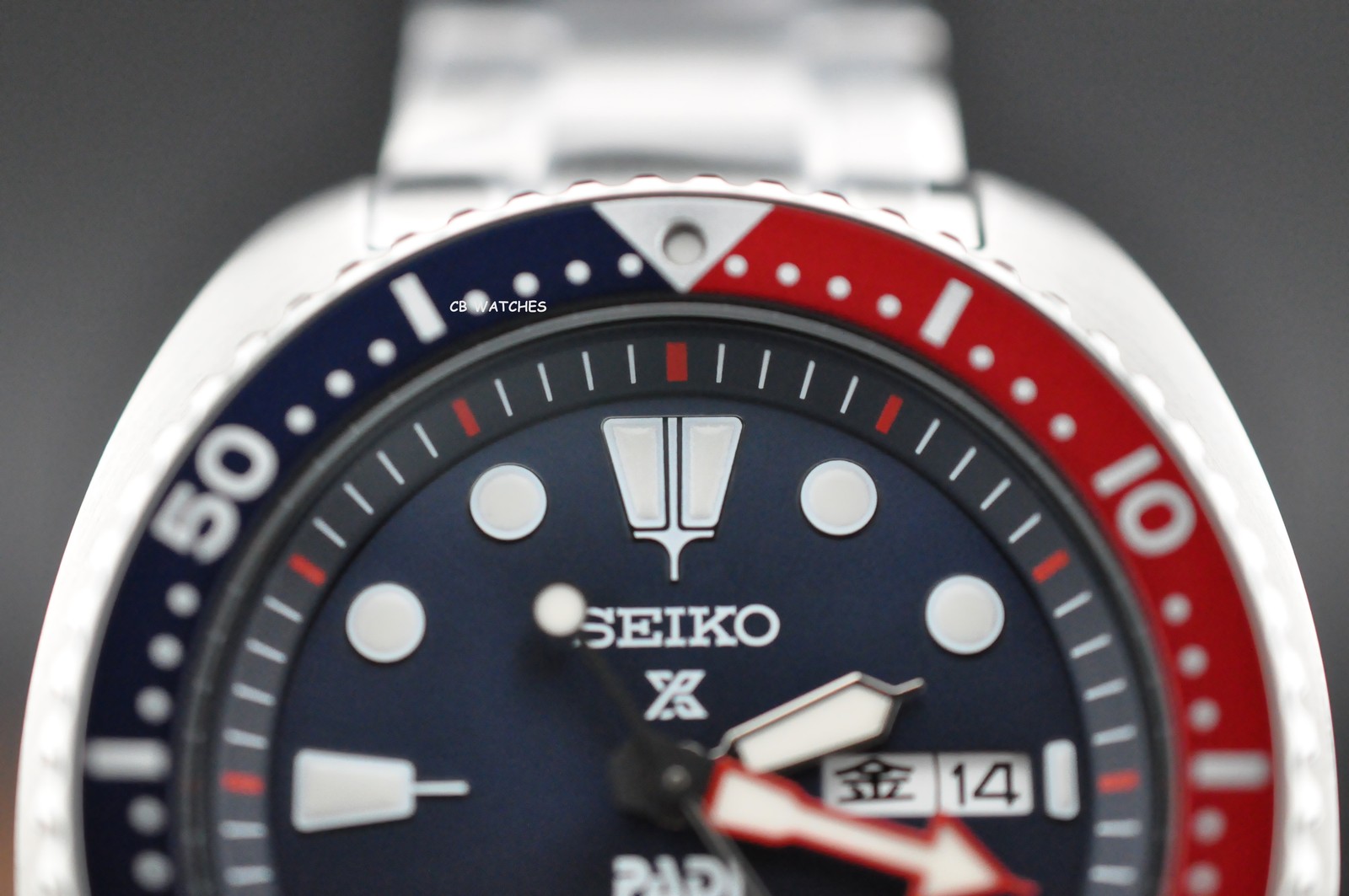 Seiko Padi Prospex Turtle Pepsi 45 mm Automatic Stainless Steel Watch SRPE99