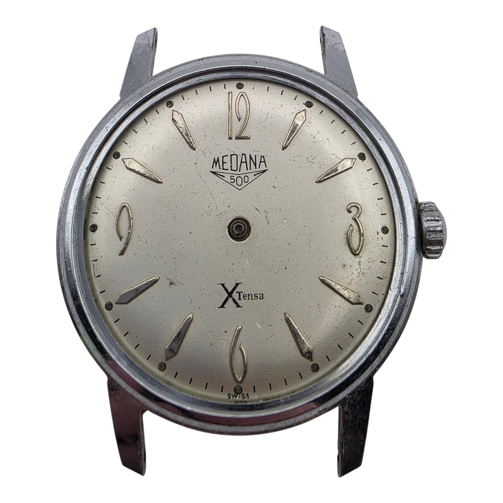 Medana 500 X Tensa 1 Jewel Vintage Mens Mechanical Watch Project 35mm Repair Lot