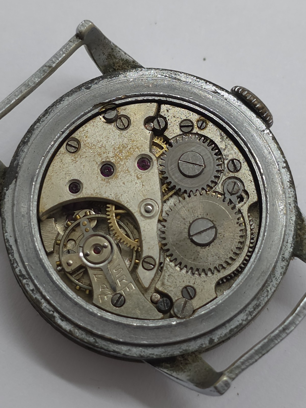 Vintage Fidus Military WWII Watch Movement Cal. Cupillard 233 Good Balance Sprin