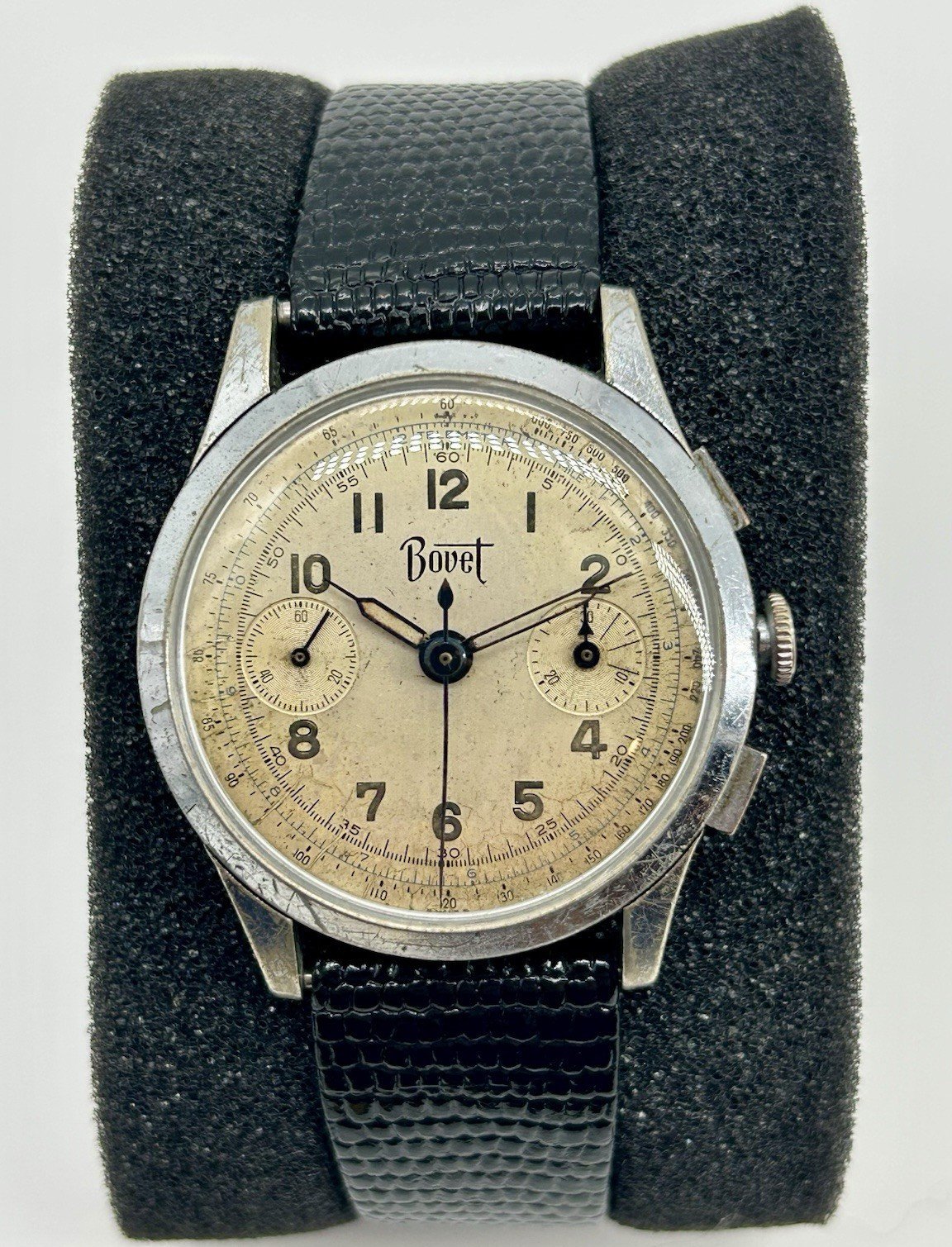 Vintage Bovet Frères Swiss Chronograph 17J Manual Wind Landeron Family Runs 34mm